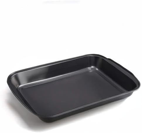 Black Large Rectangular Baking Pan Carbon Steel Non-stick Cake Mold Oven Baking Pan (Size: 16 inches long x 11 inches wide x 2 inches high)