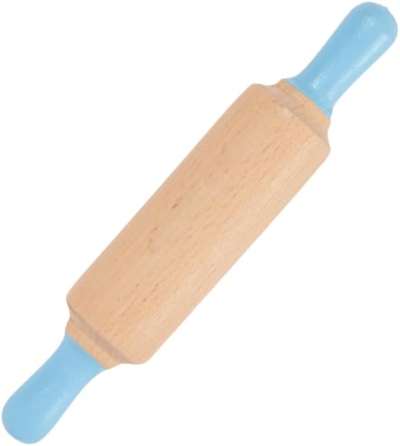 Wooden Play Dough Roller for Kids | Rolling Pin for Playdough & Clay, Safe Natural Art Supplies for Toddlers and Preschool Kids (Blue)