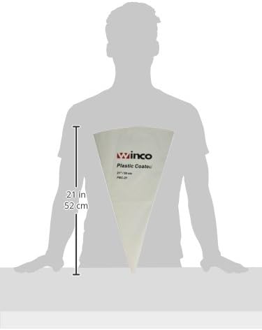 Winco Pastry Bag Cotton with Plastic Coating, 21-Inch,White,Medium