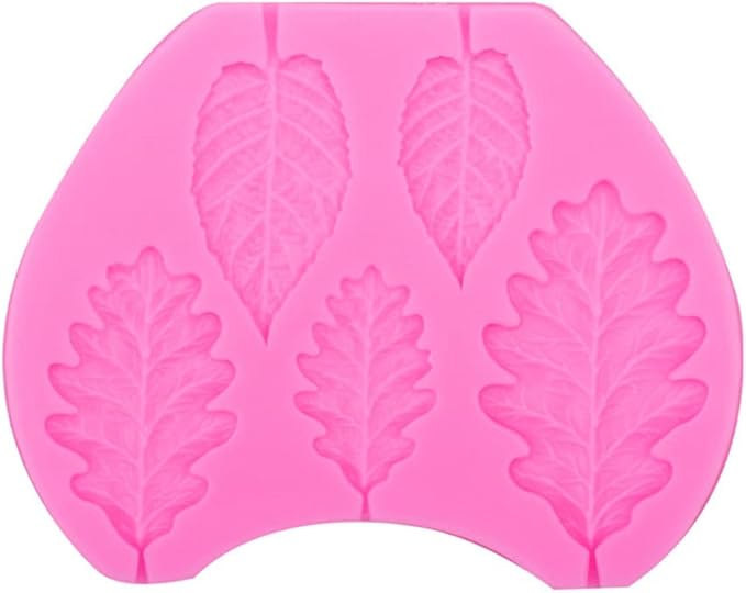 Leaf Silicone Mold Rose Flower Fondant Molds DIY Cake Decorating Tools Sugarcraft Candy Resin Clay Chocolate Gumpaste Moulds (4.2 x 3.28 x 0.24 inches)
