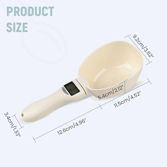 Big Head Model Household Electronic Scale Spoon,Digital Measuring Scoop Scale 800g / 0.1g High Precision with LCD Screen,Measuring Weighing Scoop for Kitchen and Dog Cat Food(Spoon/1pcs)