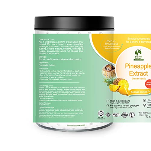 Pineapple Extract Powder 20:1, Rich in Bromelain for Digestion, Immune & Joint Support, Natural Tropical Flavor for Smoothies, Baking, No Sugar Added, Vegan, Gluten-Free & Non GMO (200g)