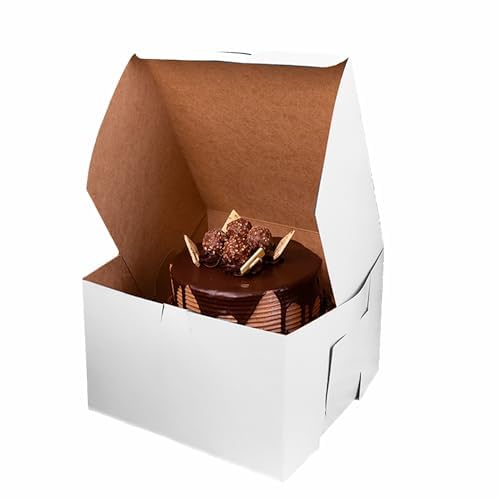 SCT White One-Piece Non-Window Bakery Boxes, 10 x 10 x 6, White, Paper, 100/Carton