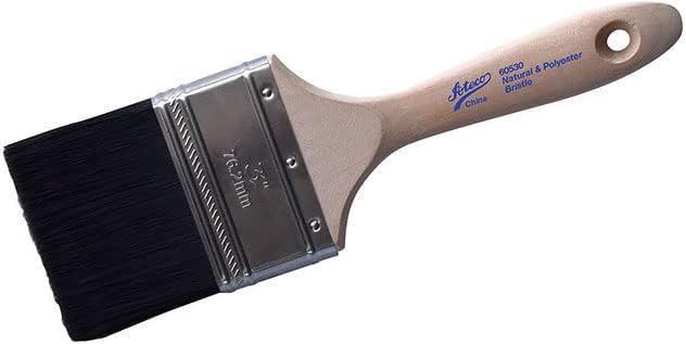 Ateco Pastry Brush, 3-Inch Wide Head with Black Boar Bristles, Stainless Steel Ferrule & Wood Handle