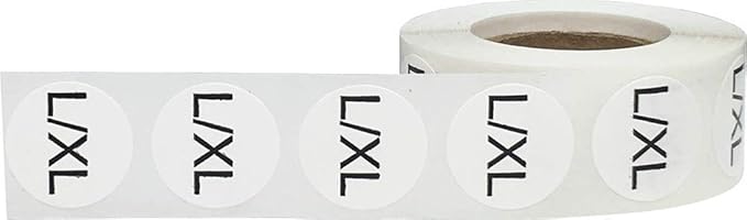 InStockLabels.com White Circle L/XL Clothing Size Stickers for Retail Apparel 0.75 Inch 500 Total Adhesive Labels