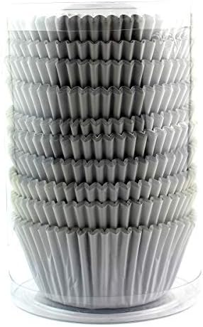 Eoonfirst Light Gray Foil Cupcake Case Liners Baking Muffin Paper Cups 200 Pcs