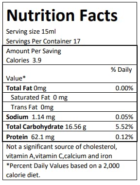 P L-RA Organic Pure Coconut Syrup for Waffles, Pancakes, Coffee & Desserts - Creamy Tropical Flavored - Natural Flavor Drink Mix - Gluten Free - Soy & Sodium Free - Kosher - 8.5 oz - Pack of 1