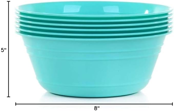 Mintra Home Snack Bowls (Small 6pk (600ml), Teal)