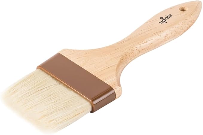 Betolla 2-Inch Pastry Brush – Natural Boar Bristle Basting & Marinade Brush with Lacquered Hardwood Handle for Cooking, BBQ, and Baking