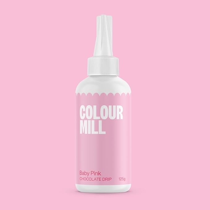 Colour Mill Chocolate Drip Easy-Melt Drizzle for Desserts, 125 Grams Baby Pink