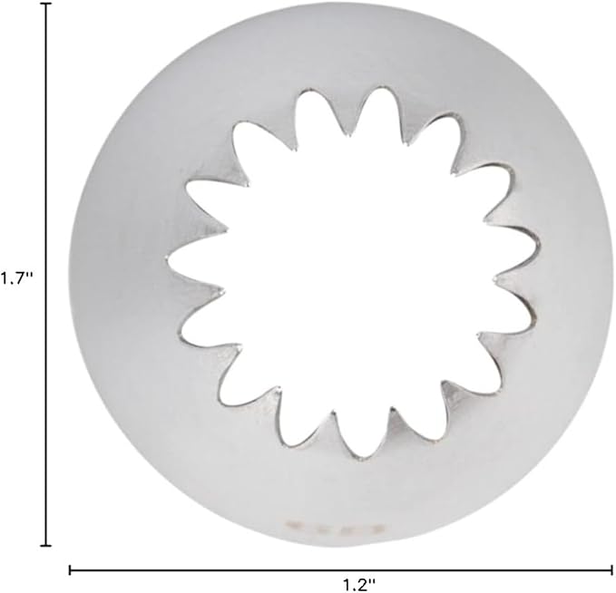 Restaurantware Pastry Tek Piping Tip 1 Open Star Decorating Tip - #6B Dent-Resistant Stainless Steel Icing Tip Dishwasher-Safe Decorate Cupcakes Cakes or Cookies