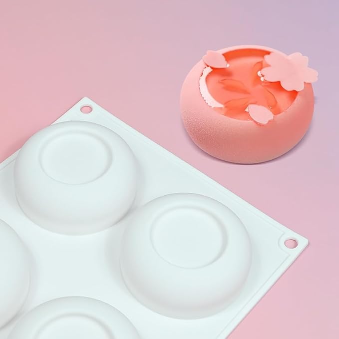 mostsom Silicone Mold Mousse Mold Round Shape Mousse Mould Silicone Cake Mold Baking Tool Dessert Bakeware (A_ Round)