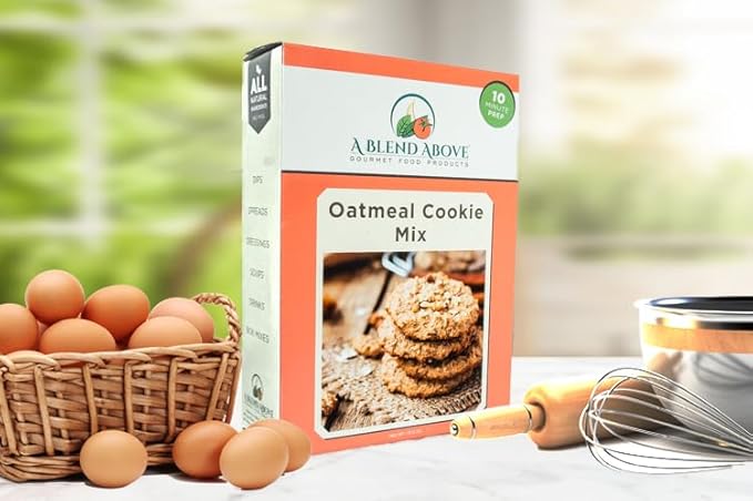 A Blend Above Oatmeal Cookie Mix, Oatmeal Delight: Irresistible Cookie Mix for Homemade Treats, Quick and Easy to Make, Makes 36 Cookies, 10 Minute Prep