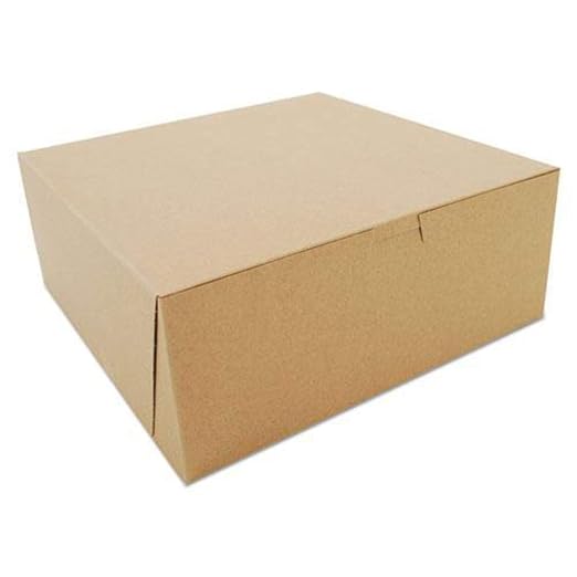 SCT Kraft One-Piece Non-Window Bakery Boxes, 10 x 10 x 4, Brown, Paper, 100/Bundle