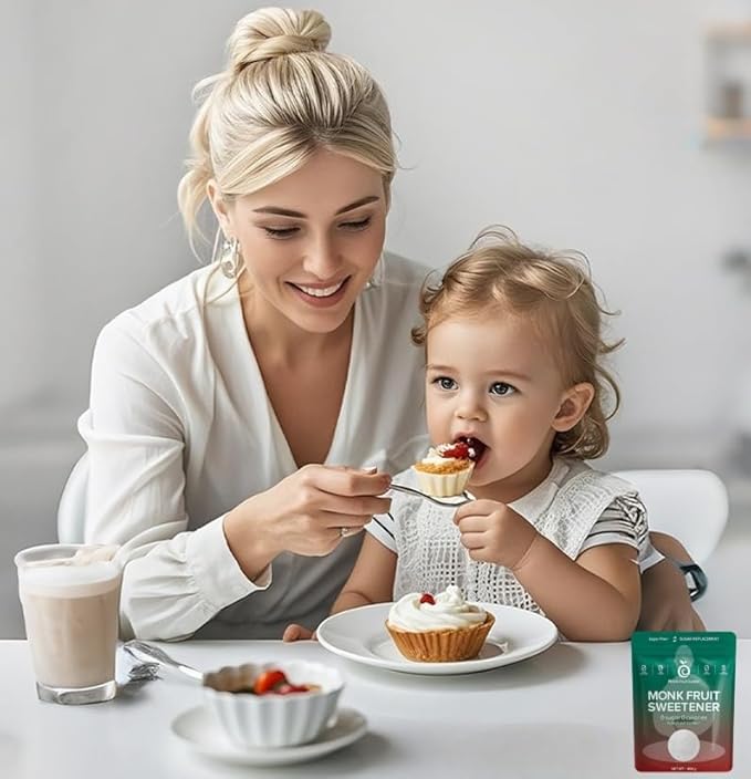 Monk Fruit Sweetener with Erythritol & Steviol Glycosides - 0 Calorie, 0 Net Carb, 0 Glycemic Sugar Substitute - Keto Approved, Plant-Based Natural Sweetener for Baking, Coffee & Cooking (1LB)
