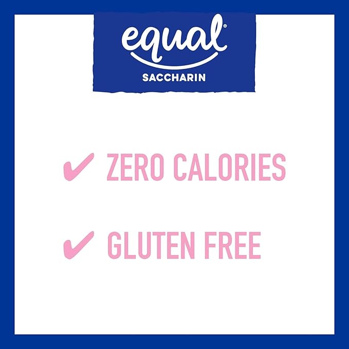 EQUAL Pink Zero Calorie Sweetener, Saccharin Sugar Substitute, Zero Calorie Sweetener Packets, Sugar Alternative, 100 Ct (Pack of 1)