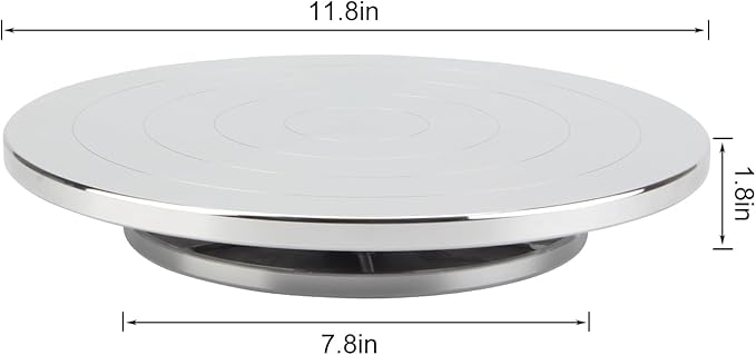 Pottery Turntable Sculpting Wheel, 11.8 Inch Ceramic Clay Rotation Turn Table Double Sided Rotating Tools for Cake Decorating Paint Spraying Painting Crafting Projects