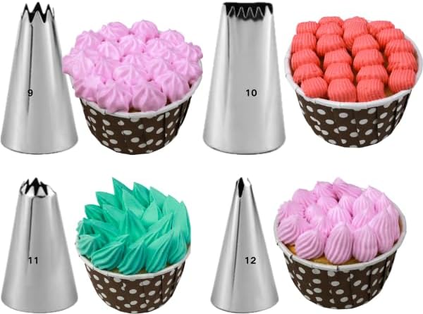 Icing Piping Tips Set,Stainless Steel Frosting Piping Kit,Pastry Cake Decorating Tips Baking Tools For Cookies Cupcake Decorating Kit (49)