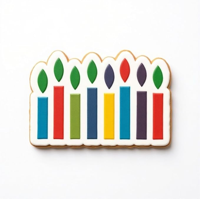 Cookie Cutter and Stencil Set Bundle Kit PYO Cookies Paint Your Own Diy Bakery Fondant Sugar Happy Birthday Wedding Baby Candle Kids Painting Coloring Pages Comb (Happy Birthday Candle)