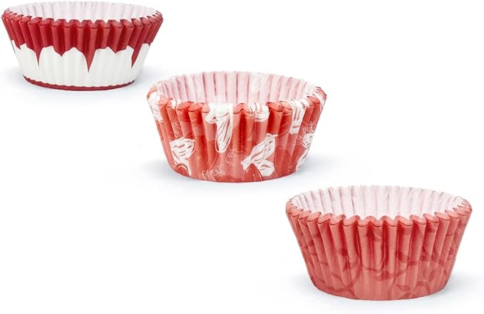 qiqee Valentine 300-Count Cupcake Liners Standard Cupcake Cups 6 Design Cupcake Papers Baking Cups Cupcake Wrappers (Standard Size)