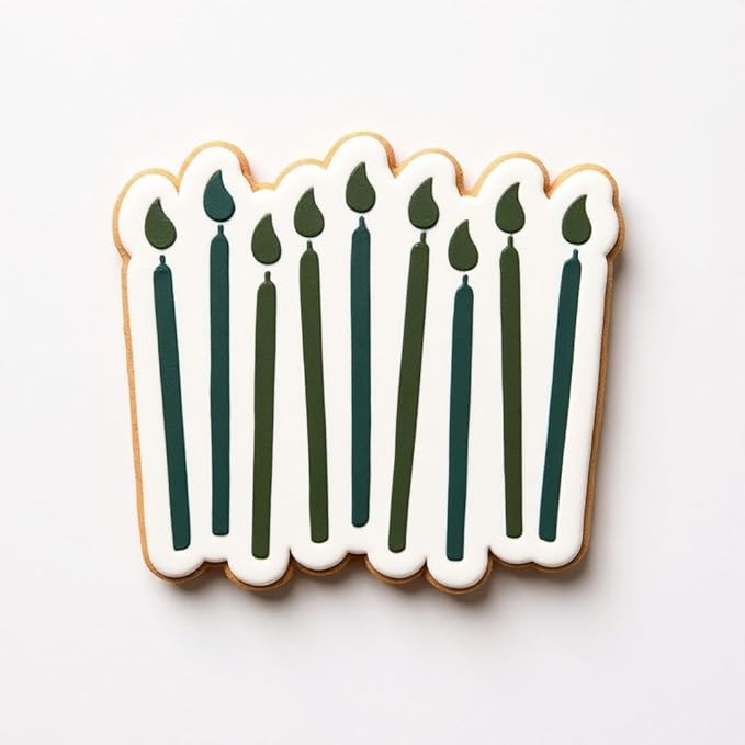 Cookie Cutter and Stencil Set Bundle Kit PYO Cookies Paint Your Own Diy Bakery Fondant Sugar Happy Birthday Wedding Baby Candle Kids Painting Coloring Pages Comb (Birthday Candles)