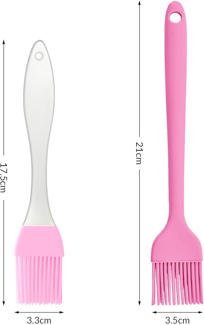 8 pieces basting brush for grilling,pastry brush,bbq basting brush,basting brush,rubber brush for cooking,basting brush for cooking,silicone bbq brush,barbecue sauce brush (pink)
