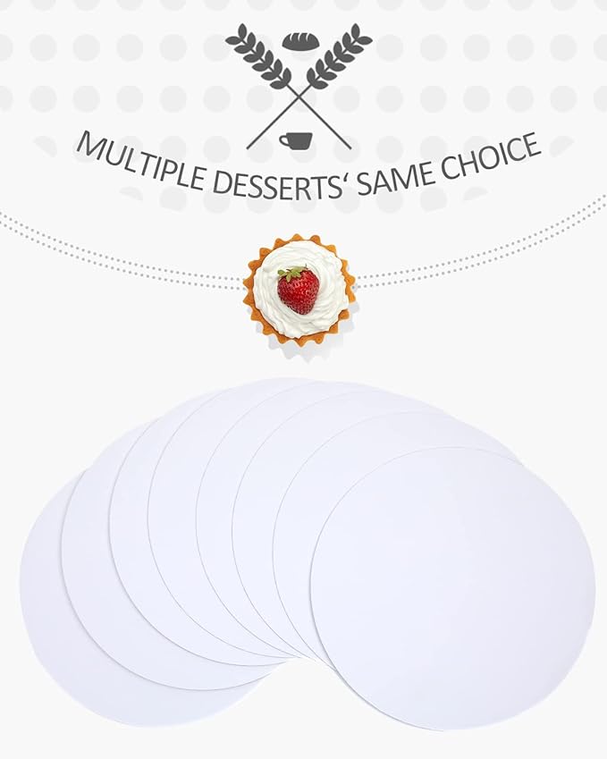 qiqee 40-Packs Cake Boards Round 12 Inch White Cake Circles Rounds Base Food-Grade Cardboard Cake Plate(Thinner But Stronger)