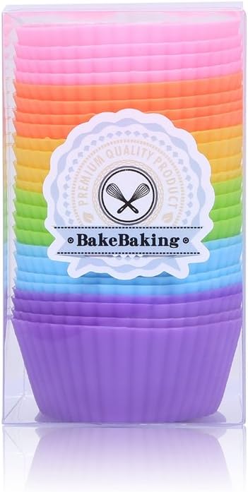 Mini Muffin Pan - Reusable Silicone Cupcake Molds 2in 24 Pack - Small Baking Cups Truffle Cake Pan Set Nonstick in 6 Colors