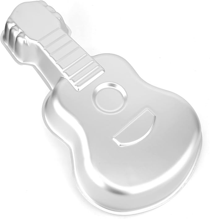 Guitar Shaped Cake Pan, Aluminum 3D Birthday Cake Mold Baking Mould Tin Cake Pan - Guitar (16.5 Inch)