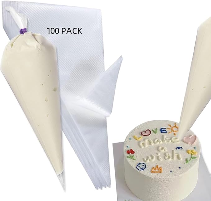 100PACK Anti Burst Icing Bags,12Inch Thickened Pastry Bags Disposable,Cake Decorating Piping Bags for Frosting,Cream,Cookies,cupcakes