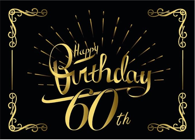 2-Pack Birthday Bottle Labels, Self-Adhesive “HappyBirthday” Stickers for Champagne & Wine Bottles, Fun Gift Idea for Men & Women, 5.8 x 4.1 in (60th Birthday)