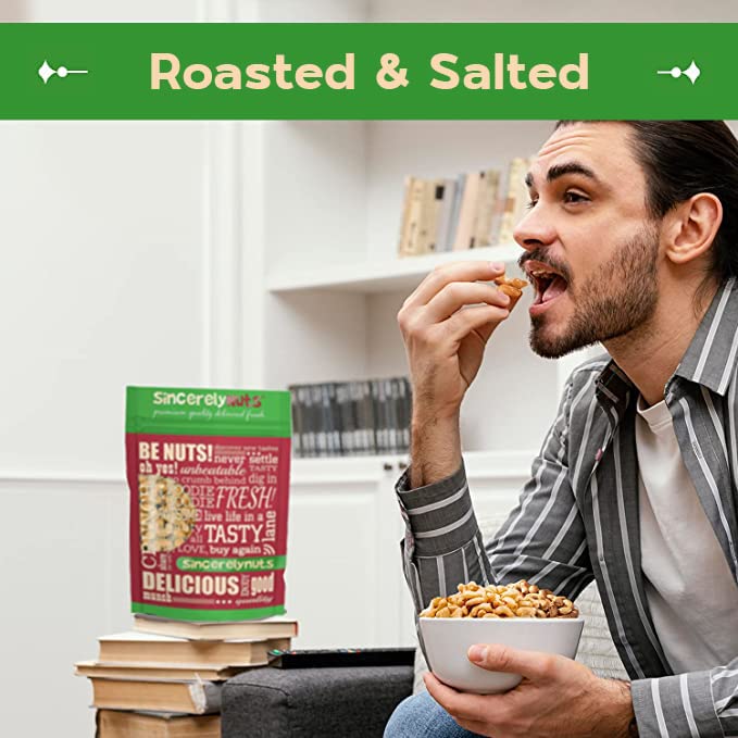 Sincerely Nuts – Whole Cashews Roasted and Salted | Five Lb. Bag | Deluxe Kosher Snack Food | Healthy Source of Protein, Vitamin & Mineral Nutritional Content | Gourmet Quality Vegan Cashew Nut