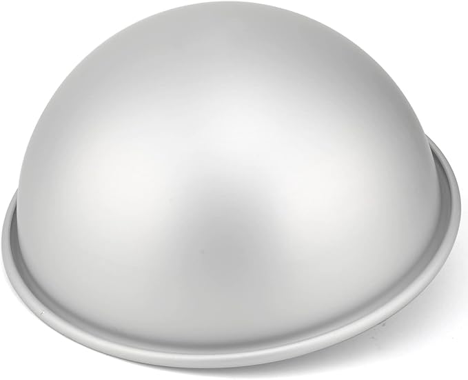 Pack of 2, 6 Inch Dome Hemisphere Cake Pan, DIY 3D Football Soccer Shaped Birthday Nonstick Cake Mould, Aluminum
