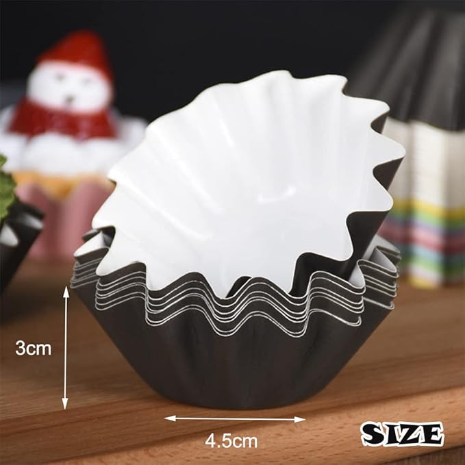 100 PCS Baking Cups Cupcake Liner Flared Brioche Standard Muffin Wrappers Greaseproof Coated Paper Cup for Wedding Birthday Holiday Party or Baby Shower (Green)