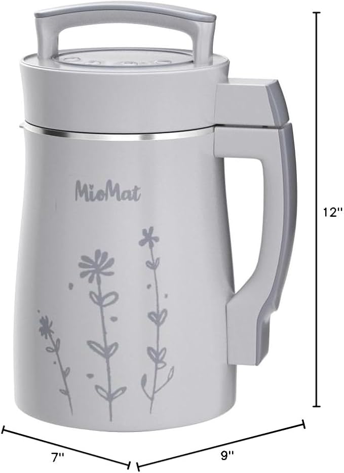 MioMat 8in1 Plant Based Milk Maker | Make 40oz of Natural Almond Milk, Soy Milk, Oat Milk, Coconut Milk, and more ... + soups, porridges, smoothies, purées... | Automatically, at the touch of a button