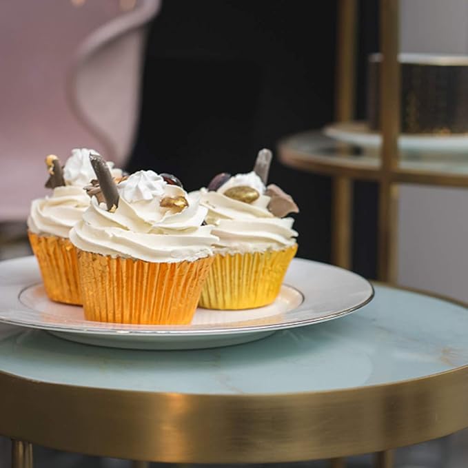 Gold Foil Cupcake Liners,GOLF Standard Size Gold Foil Cupcake Liners Wrappers Metallic Baking Cups,Muffin Paper Cases, 500 Pack