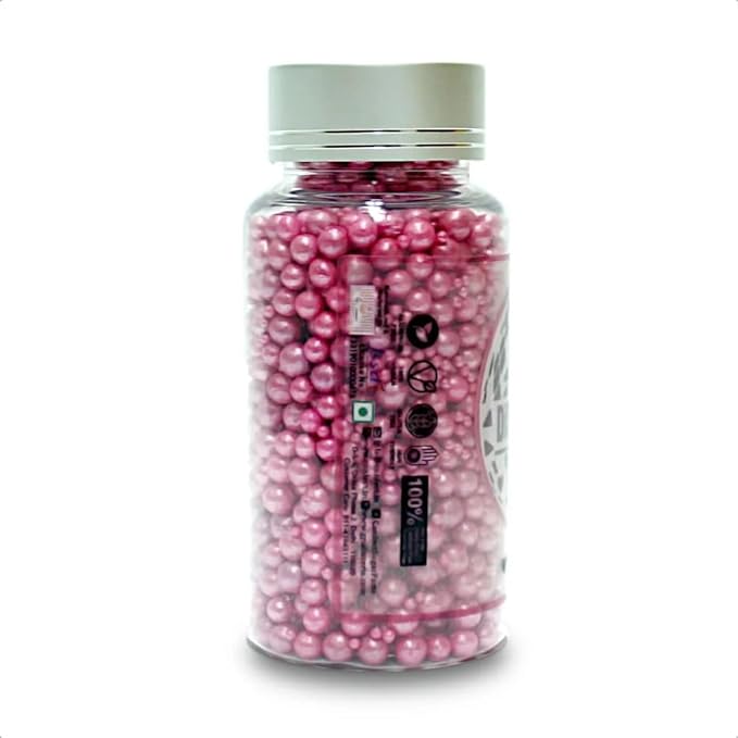 Confect Love Pink Disco Ball Sprinkles Mix – Edible Cake Decorating Pearls & Decorations | Metallic Sugar Balls, Birthday & Party Cupcake Toppers | Vegan, Gluten-Free, Nut-Free, Soy-Free, Dairy-Free, Palm Oil-Free- 4.2 Oz