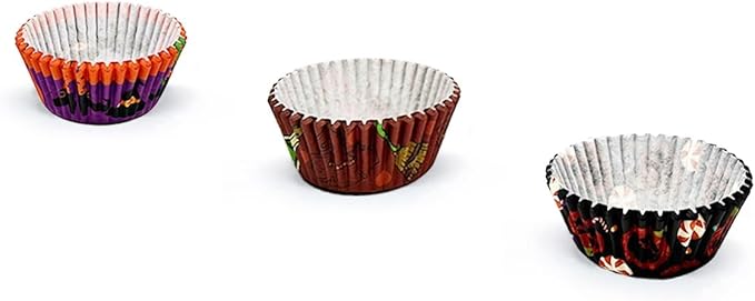 qiqee Halloween 300-Count Cupcake Liners Standard Cupcake Cups 6 Design Cupcake Papers Baking Cups Cupcake Wrappers for Halloween (Standard Size)