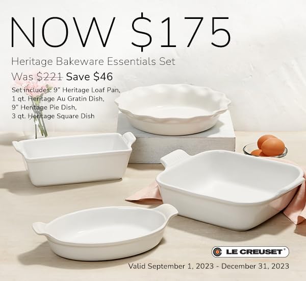 Le Creuset Stoneware 4 PC Heritage Bakeware Set, Shallot