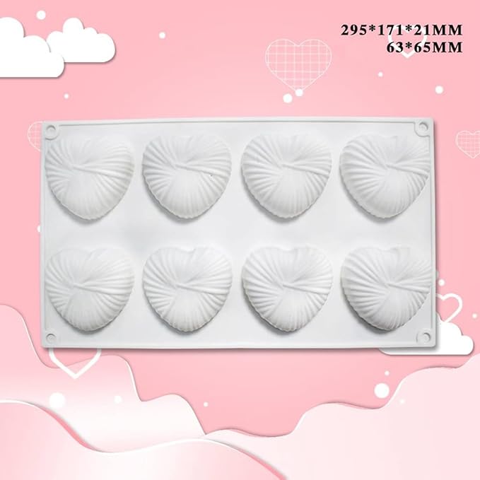 mostsom Silicone Heart Silicone Chocolate Mold DIY Cake Accessories Molds Kitchen Ice Cubes Biscuit Pastry Manual Baking Mould (Heart E_11.8X6.84X0.84 inch)
