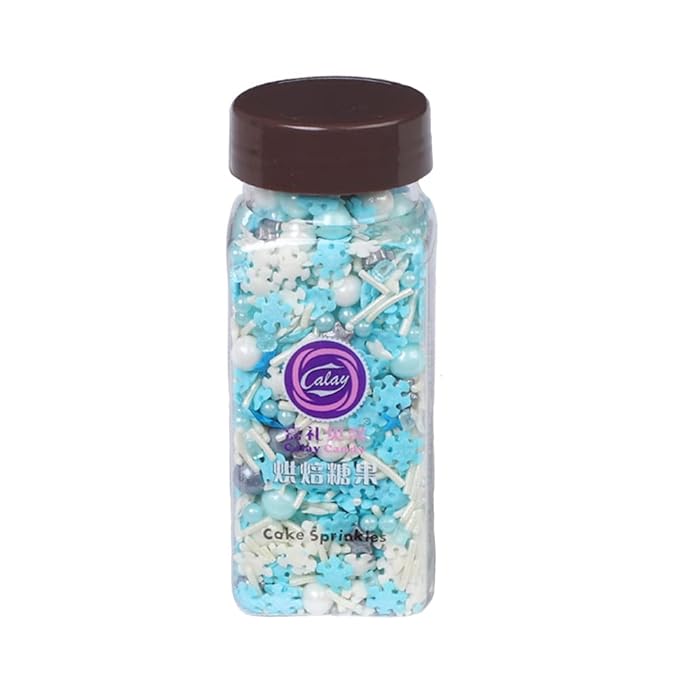 Eastron Edible Frozen Sprinkles Candy Snowflake Sugar Cake Cupcake Toppers Cookie Dessert Decorations for Halloween Christmas Birthday Party Supplies 3 Ounce