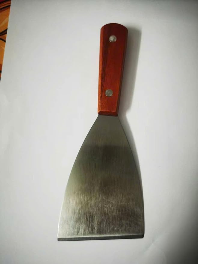 Griddle Scraper, Heavy Duty Stainless Steel Grill Scraper with Handle – Durable Griddle Scrapers for Flat Tops, Flat Top Grill Cleaner & BBQ Tools for Outdoor Grill, Easy Grease Removal (Style 03)