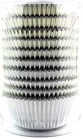 Eoonfirst Silver Foil Cupcake Case Liners Baking Muffin Paper Cups 200 Pcs