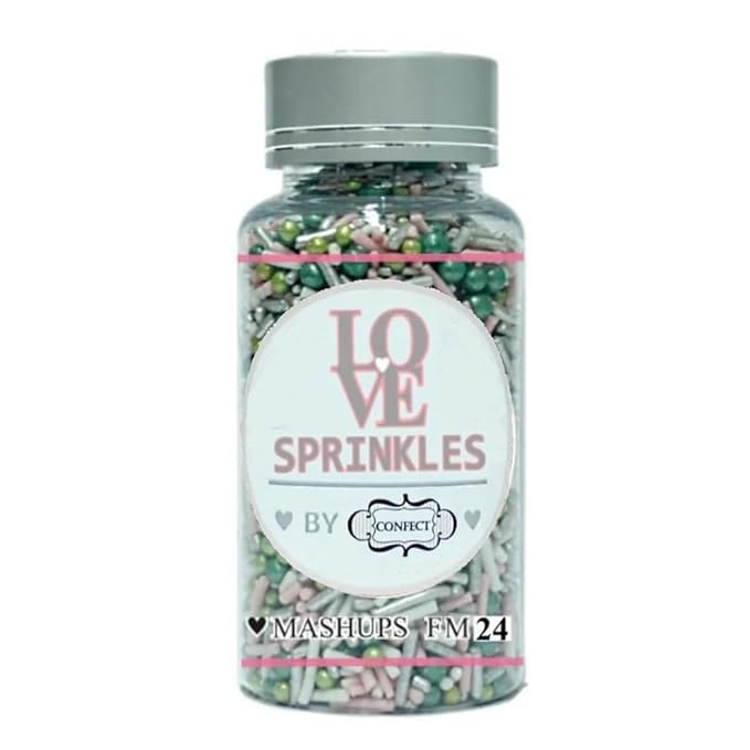 Confect Fusion Sprinkle Mix | Green & White Confetti Blend for Cake Decorating | Edible Pastel Sprinkles for Cupcakes, Cookies & Desserts | Baking Toppings | Vegan, Gluten-Free, Soy-Free, Dairy-Free, Palm Oil-Free – 4.2 Oz