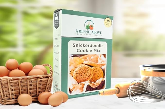 A Blend Above Snickerdoodle Cookie Mix, Homemade Delights: Snickerdoodle Cookie Mix, Sweet Cinnamon Surprise, Easy to Make, 10 Minute Prep, Makes 36 Cookies, Delicious With Every Bite