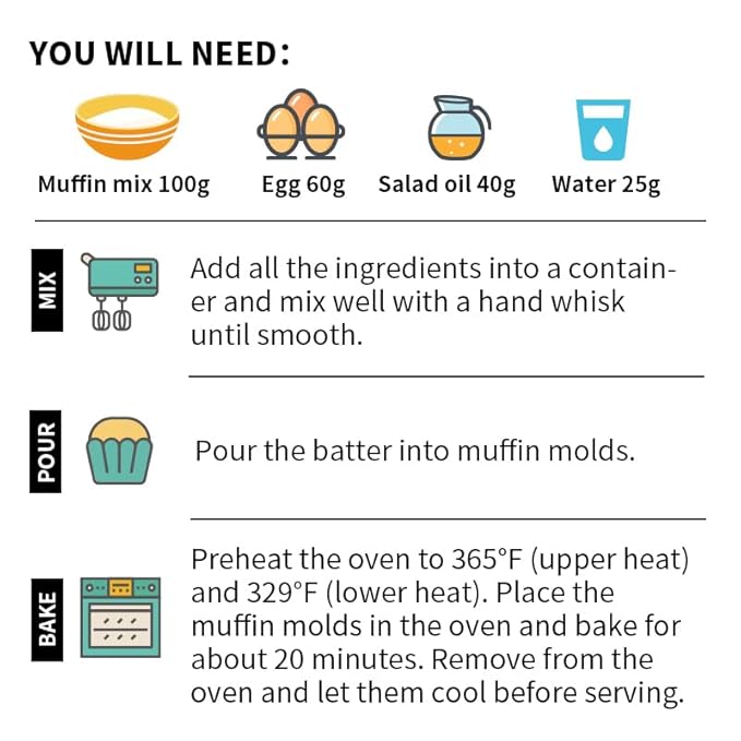 SUKIMI Soft and Fluffy Muffin Mix 400g, Dairy-free Muffin and Cupcake Mix, Low Carb and Low Sugar, Easy Baking Mix for Quick Breakfast and Party Treats
