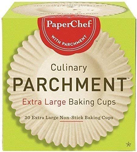 PaperChef - X-Large Parchment Baking Cups - Easy Release, Non-Stick Paper, Unbleached, Compostable - Perfect For Cupcakes and Muffins - 30 count - 2 pack