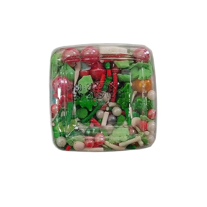 Eastron 1 Bottle Christmas Sprinkles - Christmas Gift Sprinkles - Cookie Decorating - Cake Cupcake Toppers - Candy Dessert Sprinkle with 6 Pieces Santa Claus