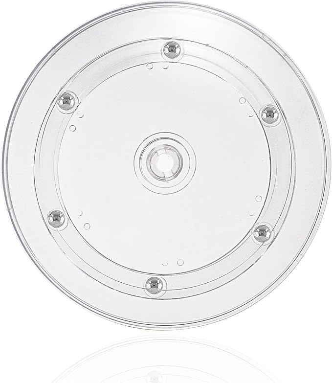 Jersvims 2Pcs 4 Inch Acrylic Turntable Platter, Transparent Turntable Organizer Round Rotating Plate for Kitchen Pantry Cabinet Desk Rack Spice Cake Cookie Decorating