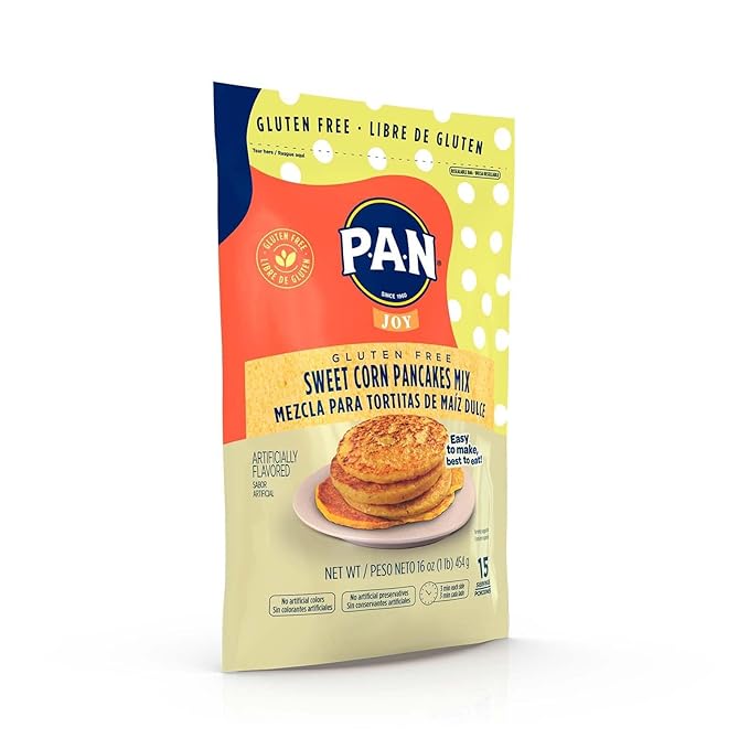P.A.N Sweet Corn Pancakes Mix – Gluten Free Easy to Prepare 1 lb (Pack of 2)